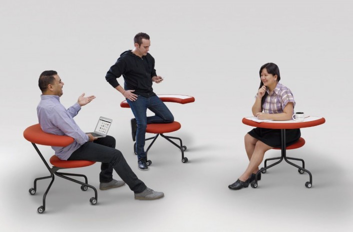 Atomo Atomo Chairs, Upholstered and with Solid Surface Inset Shelf